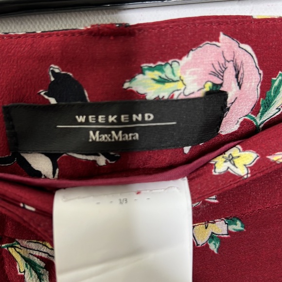 Sz 16 MaxMara Floral Kitten Novelty Print Silk Pants with pockets - Picture 4 of 8